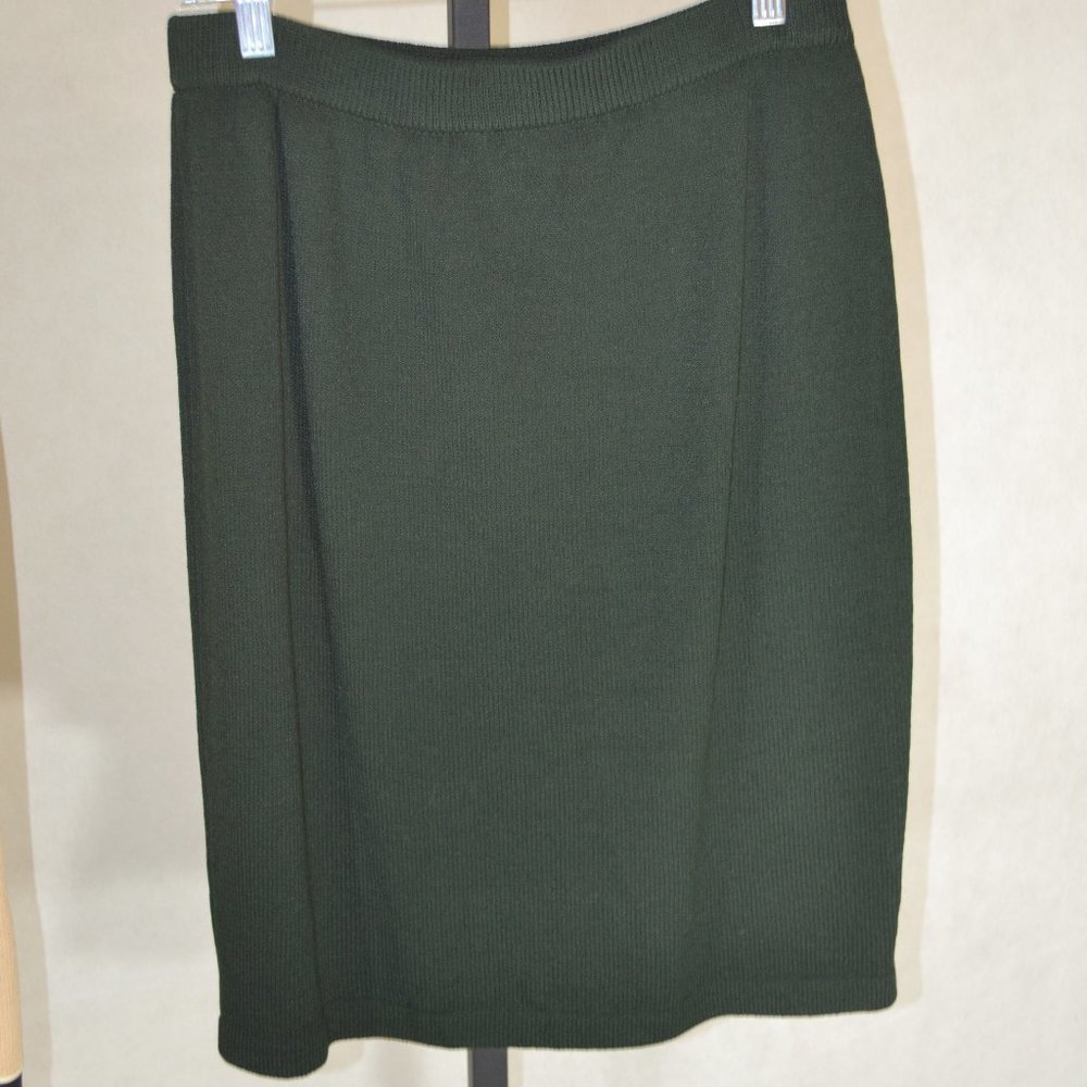(BEAUTIFUL) ST. JOHN COLLECTION BLACK & TAN SKIRT SET SIZE 6 /6 - Picture 4 of 11